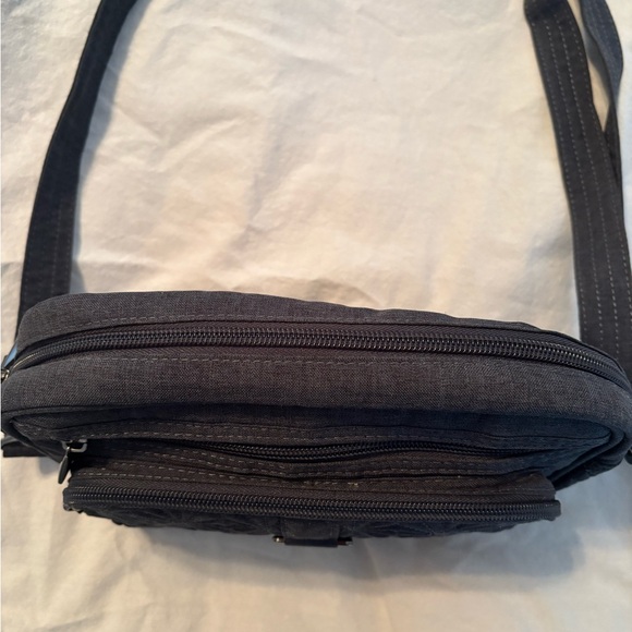 Lug Quilted Charcoal Gray Quilted Crossbody Bag - Picture 5 of 7